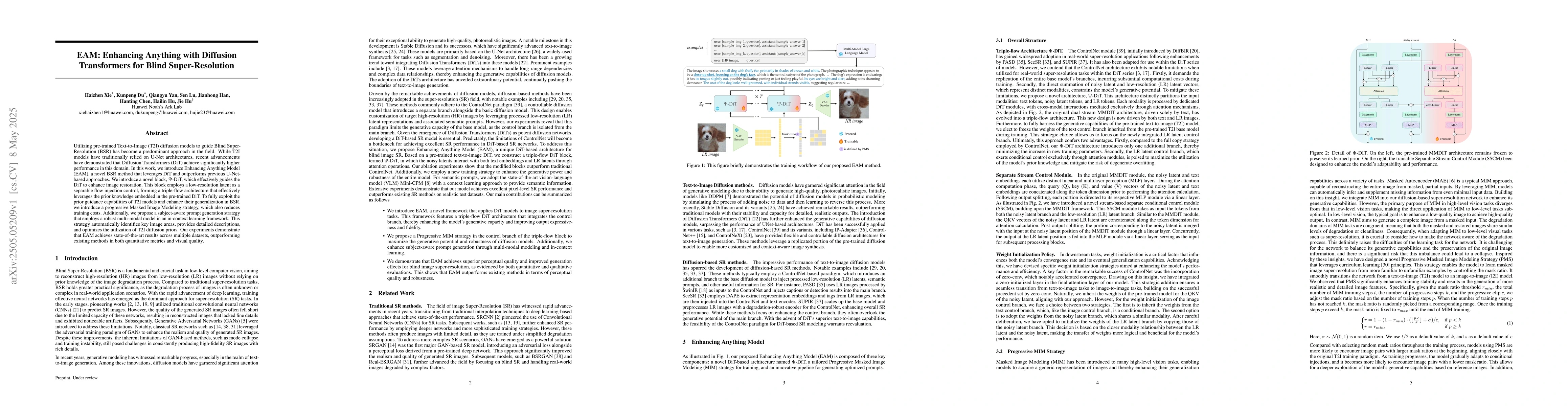 Thumbnail for EAM: Enhancing Anything with Diffusion Transformers for Blind
  Super-Resolution