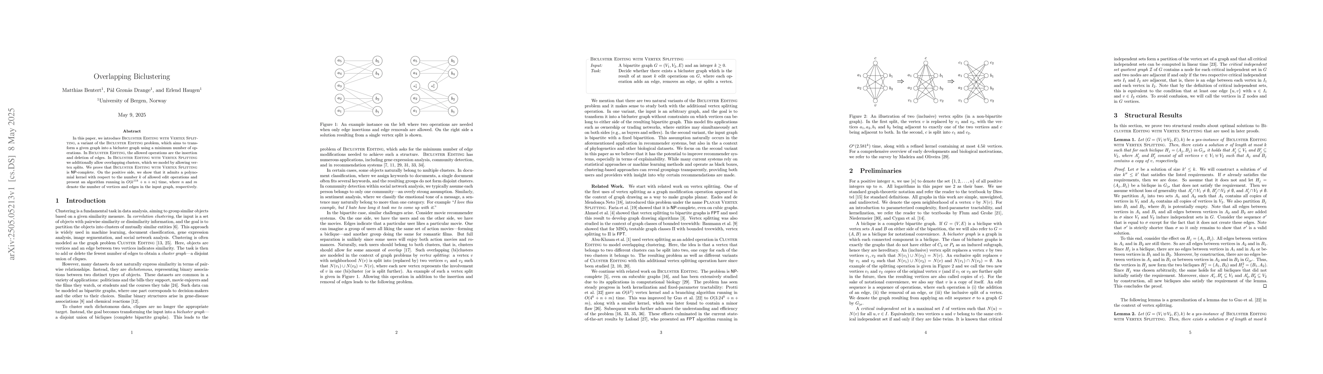 Thumbnail for Overlapping Biclustering