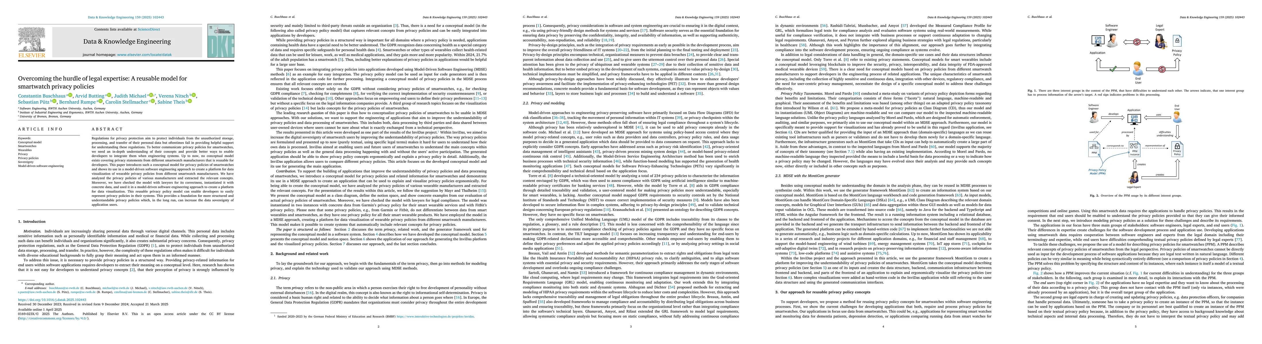 Thumbnail for Overcoming the hurdle of legal expertise: A reusable model for
  smartwatch privacy policies