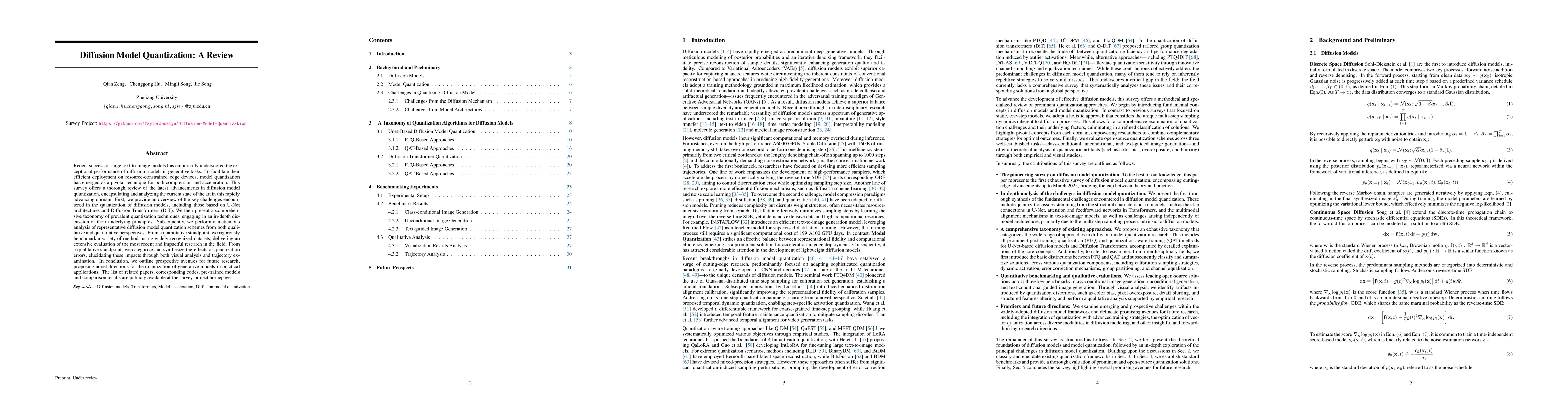 Thumbnail for Diffusion Model Quantization: A Review