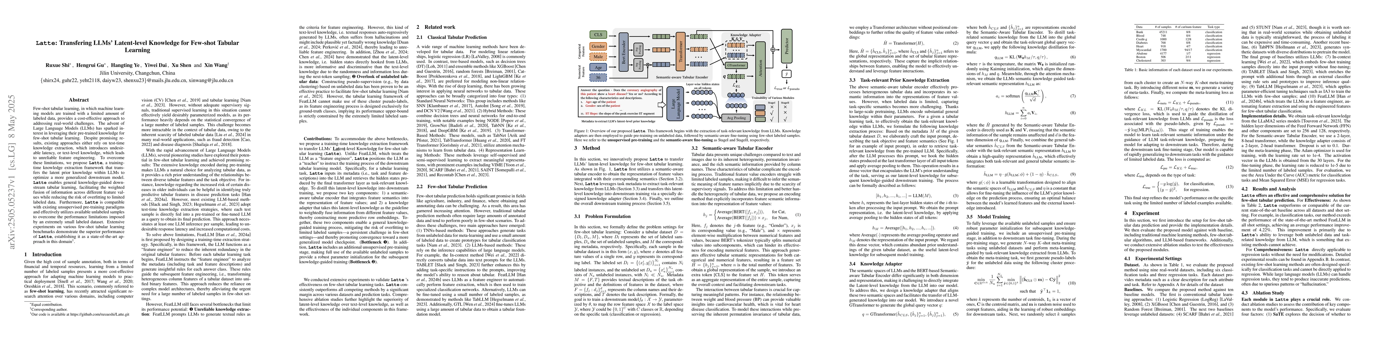 Thumbnail for Latte: Transfering LLMs` Latent-level Knowledge for Few-shot Tabular
  Learning