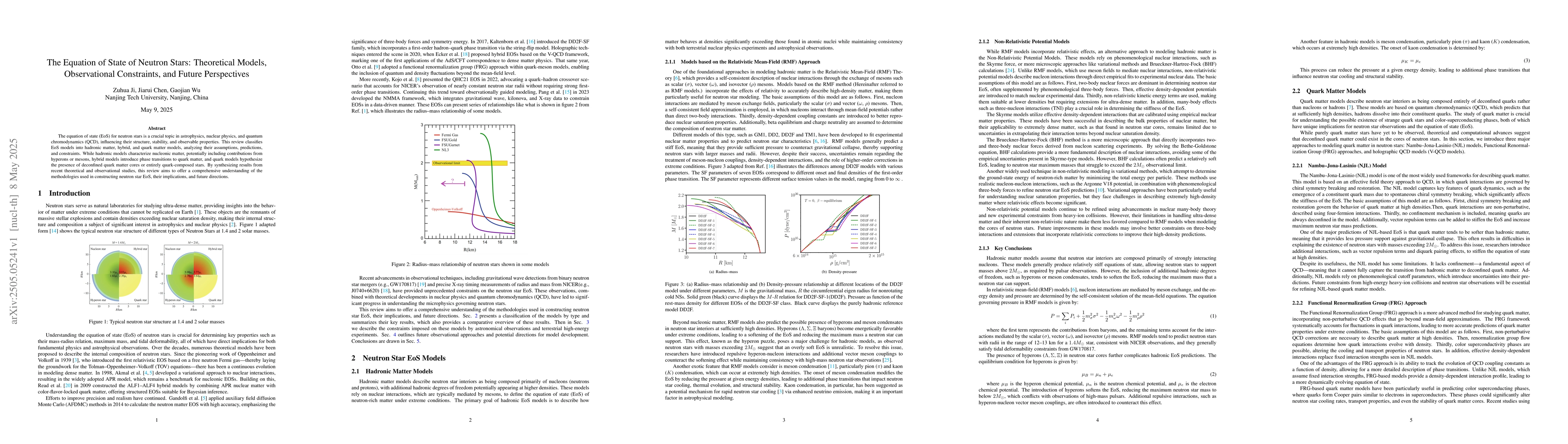 Thumbnail for Insights into Neutron Star Matter: EoS Models and Observations