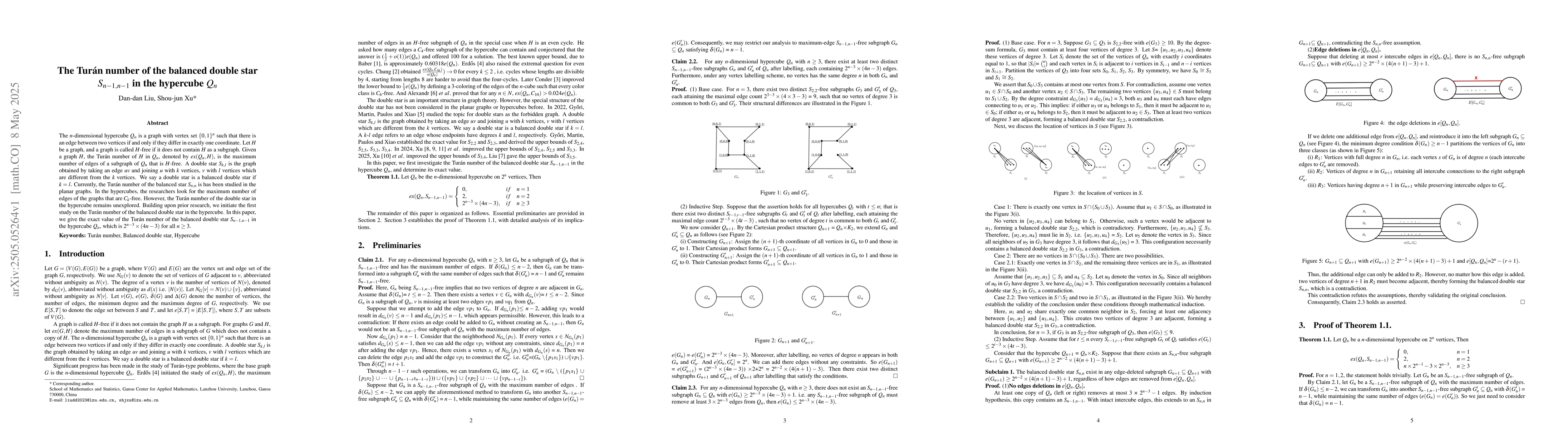 Thumbnail for The Turan number of the balanced double star S_{n-1,n-1} in the
  hypercube Q_n