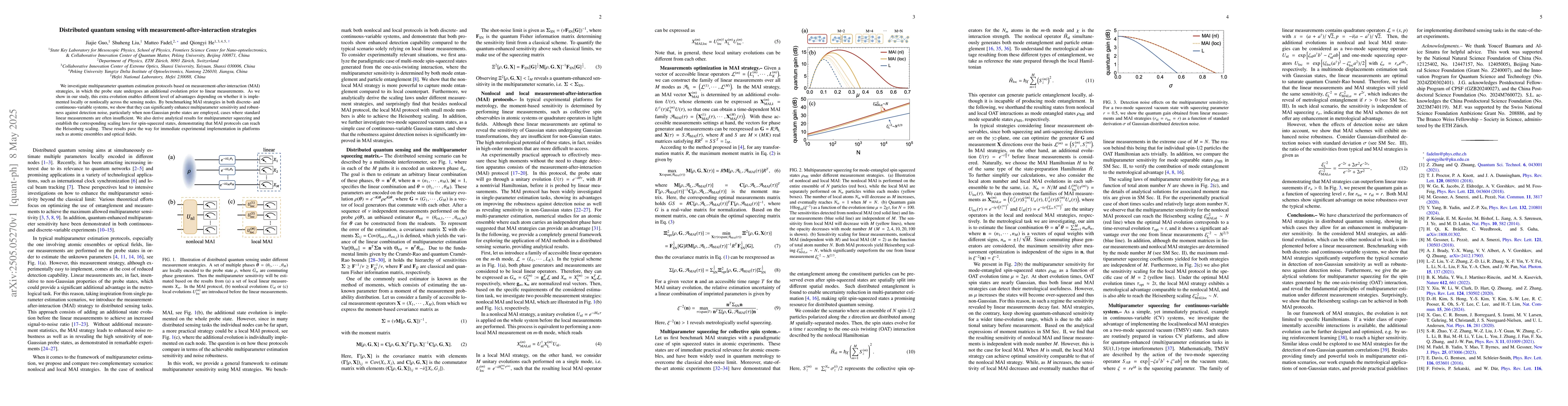 Thumbnail for Distributed quantum sensing with measurement-after-interaction
  strategies