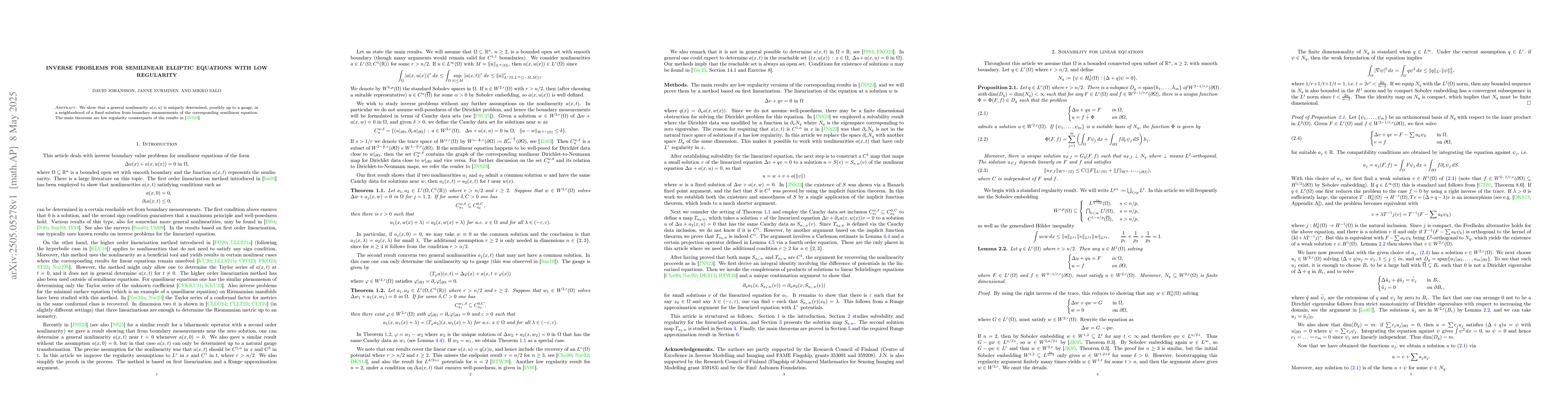 Thumbnail for Inverse problems for semilinear elliptic equations with low regularity