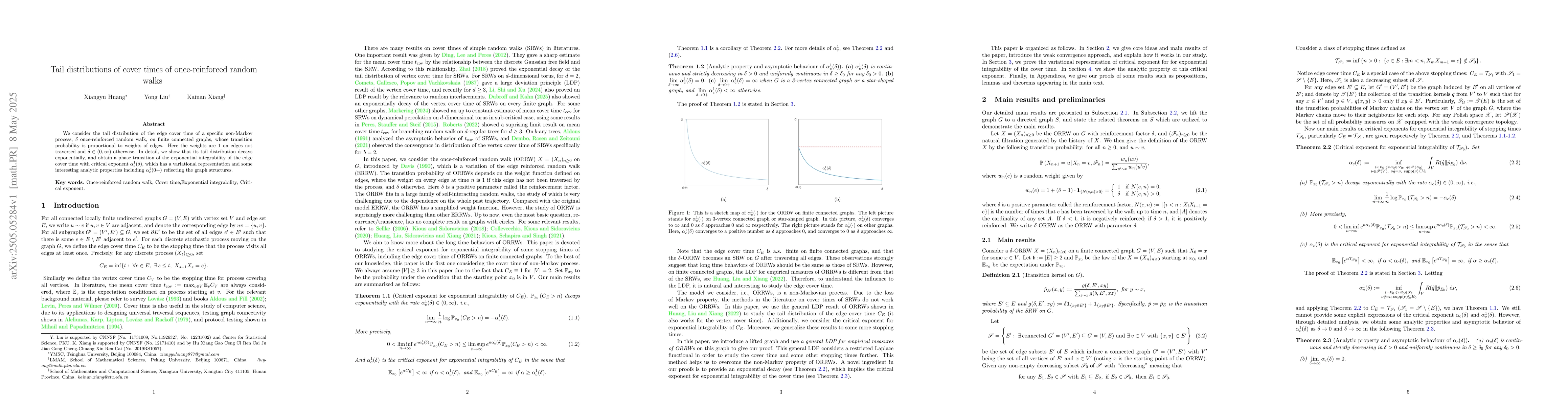 Thumbnail for Tail distributions of cover times of once-reinforced random walks