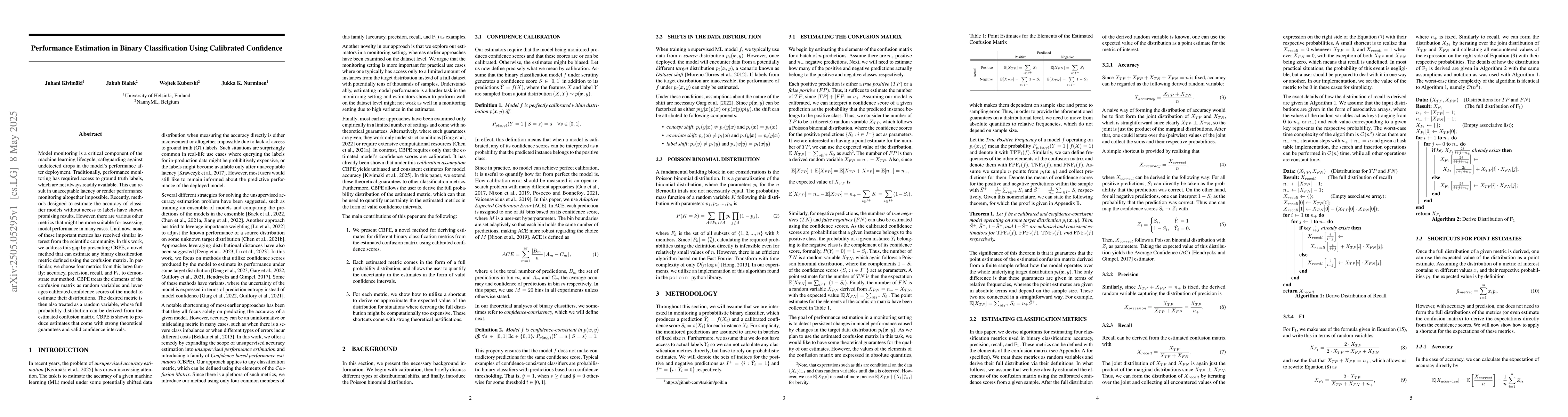 Thumbnail for Performance Estimation in Binary Classification Using Calibrated
  Confidence