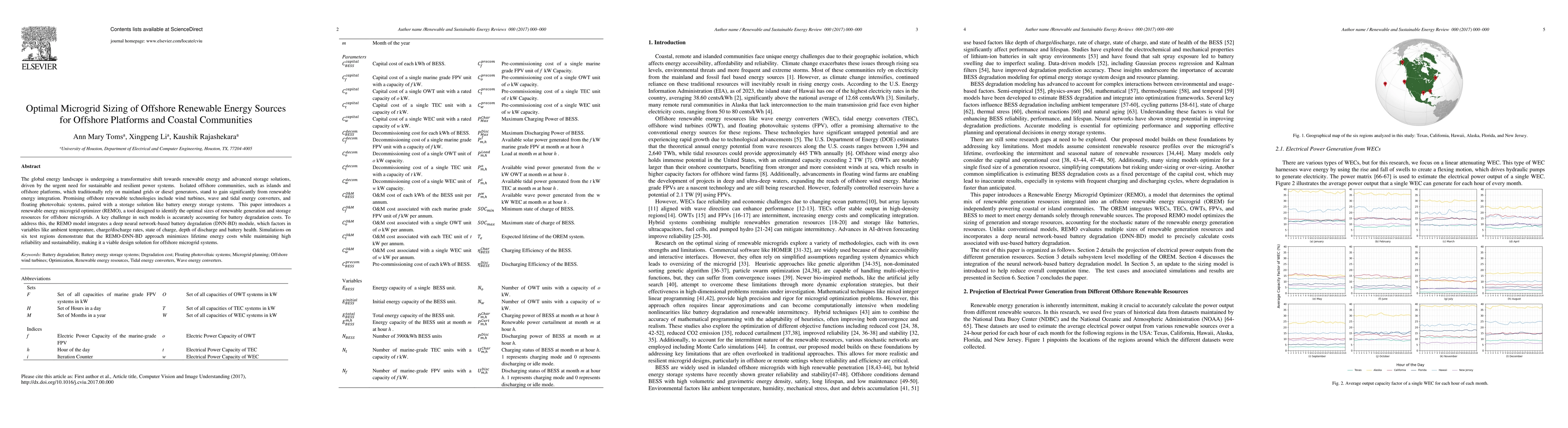 Thumbnail for Optimal Microgrid Sizing of Offshore Renewable Energy Sources for
  Offshore Platforms and Coastal Communities
