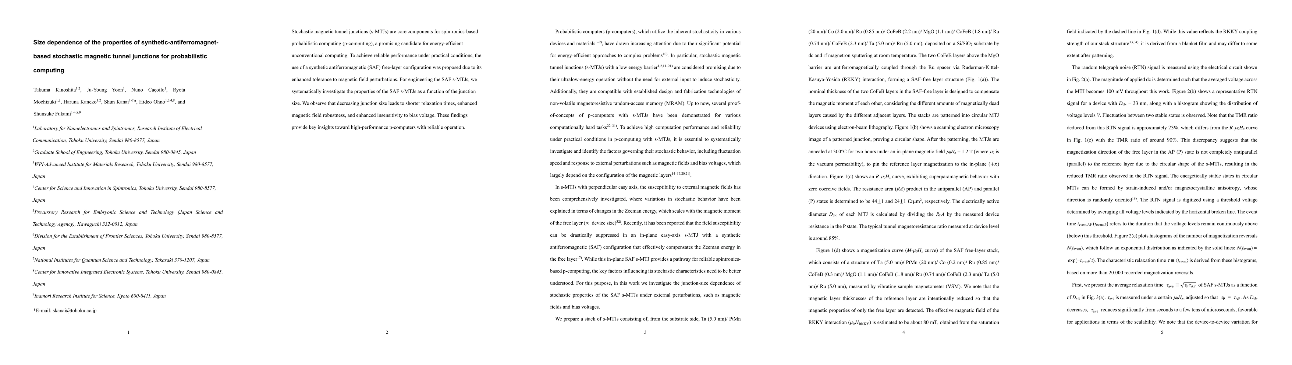Thumbnail for Size dependence of the properties of synthetic-antiferromagnet-based
  stochastic magnetic tunnel junctions for probabilistic computing