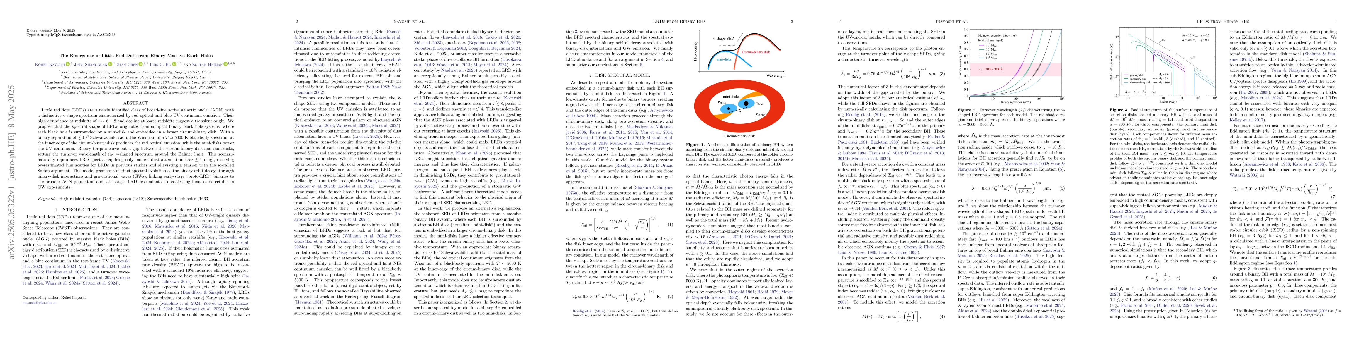 Thumbnail for The Emergence of Little Red Dots from Binary Massive Black Holes