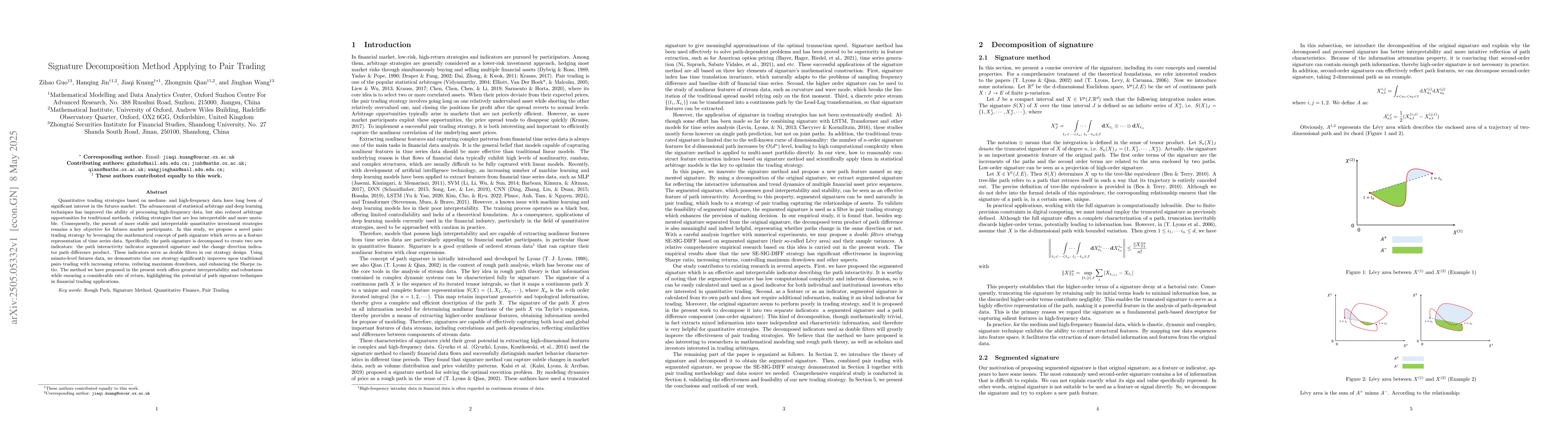 Thumbnail for Signature Decomposition Method Applying to Pair Trading