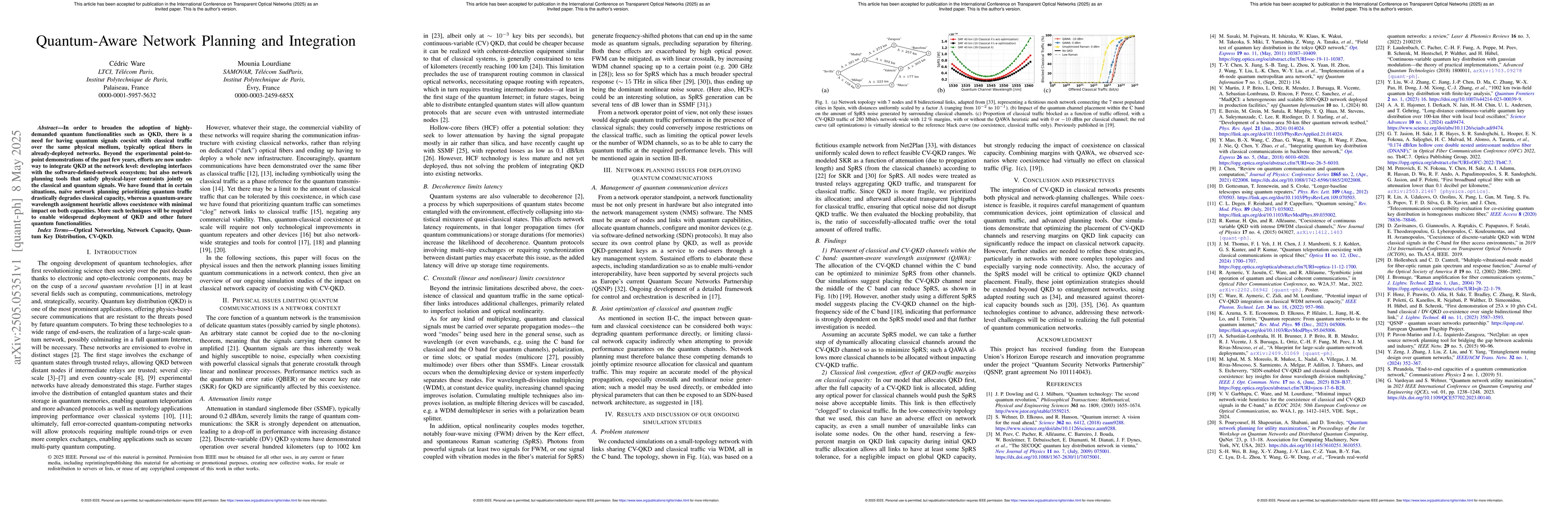 Thumbnail for Quantum-Aware Network Planning and Integration