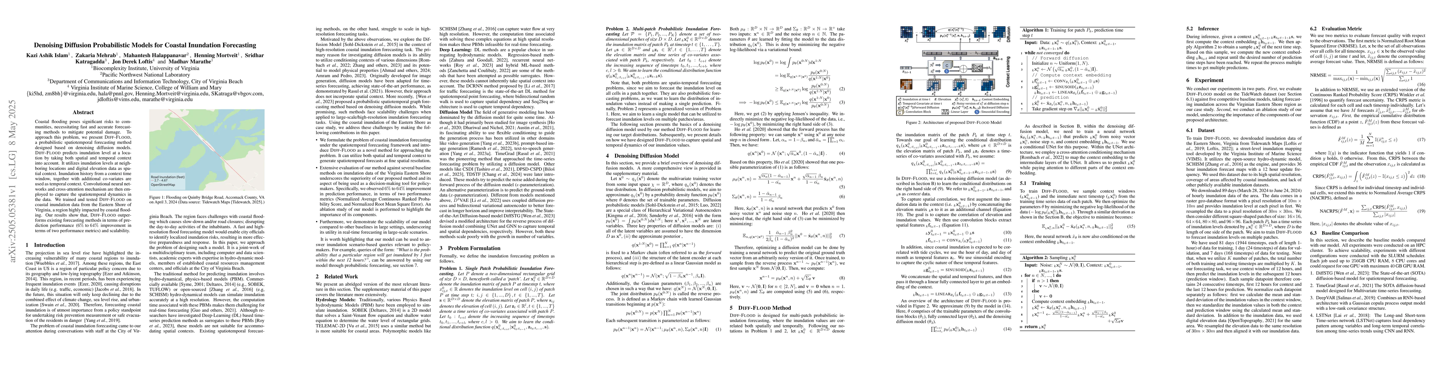 Thumbnail for Denoising Diffusion Probabilistic Models for Coastal Inundation
  Forecasting