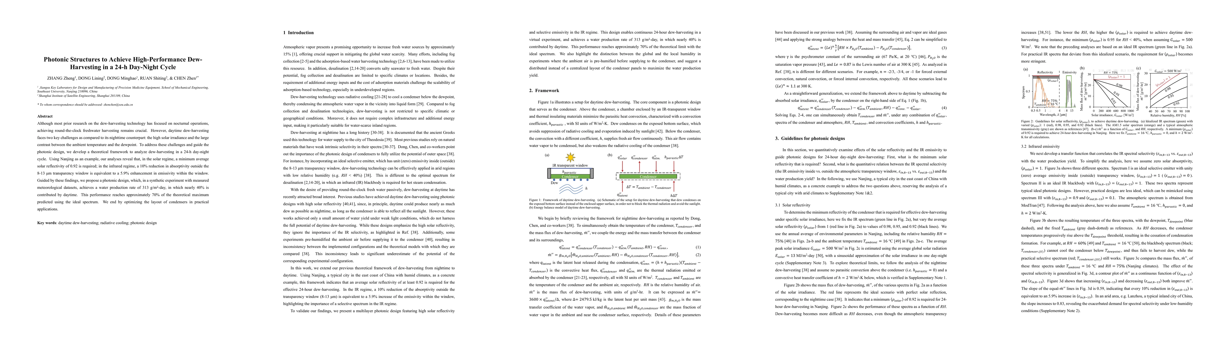 Thumbnail for Photonic Structures to Achieve High-Performance Dew-Harvesting in a 24-h
  Day-Night Cycle