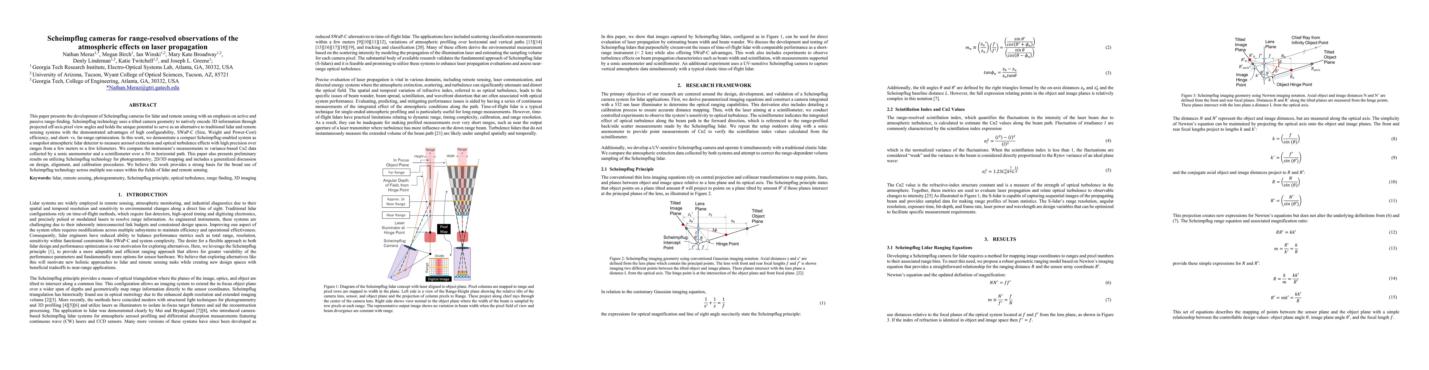 Thumbnail for Scheimpflug cameras for range-resolved observations of the atmospheric
  effects on laser propagation