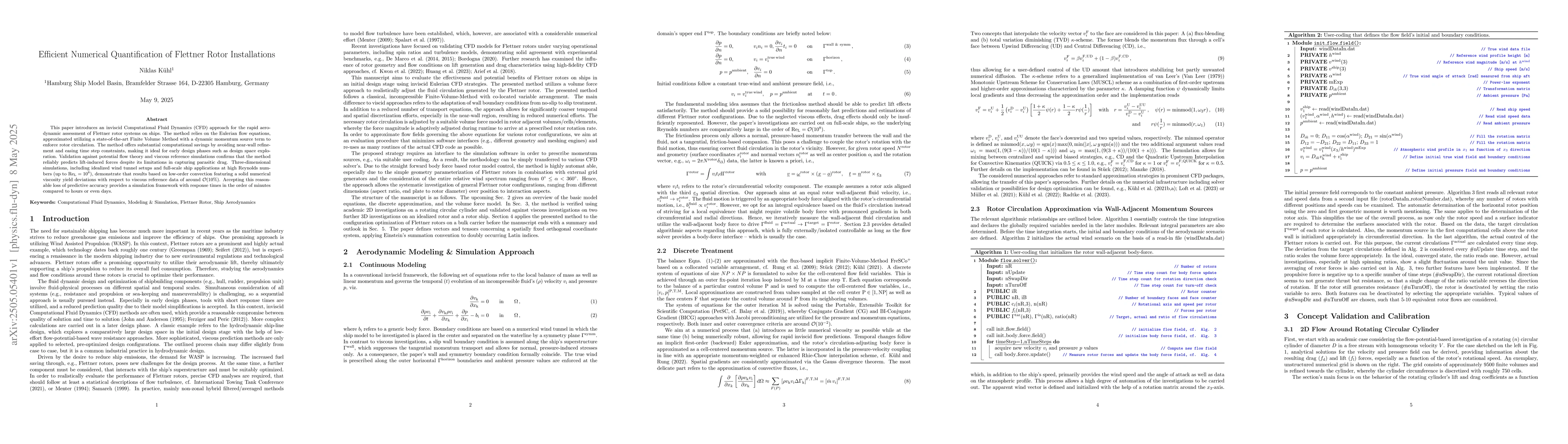 Thumbnail for Efficient Numerical Quantification of Flettner Rotor Installations