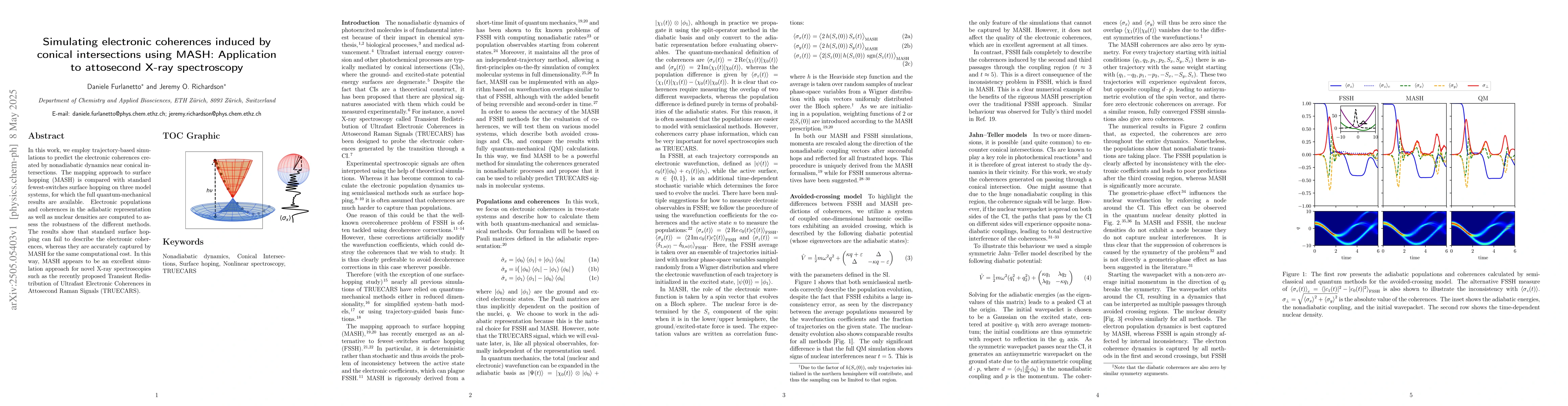Thumbnail for Simulating electronic coherences induced by conical intersections using
  MASH: Application to attosecond X-ray spectroscopy