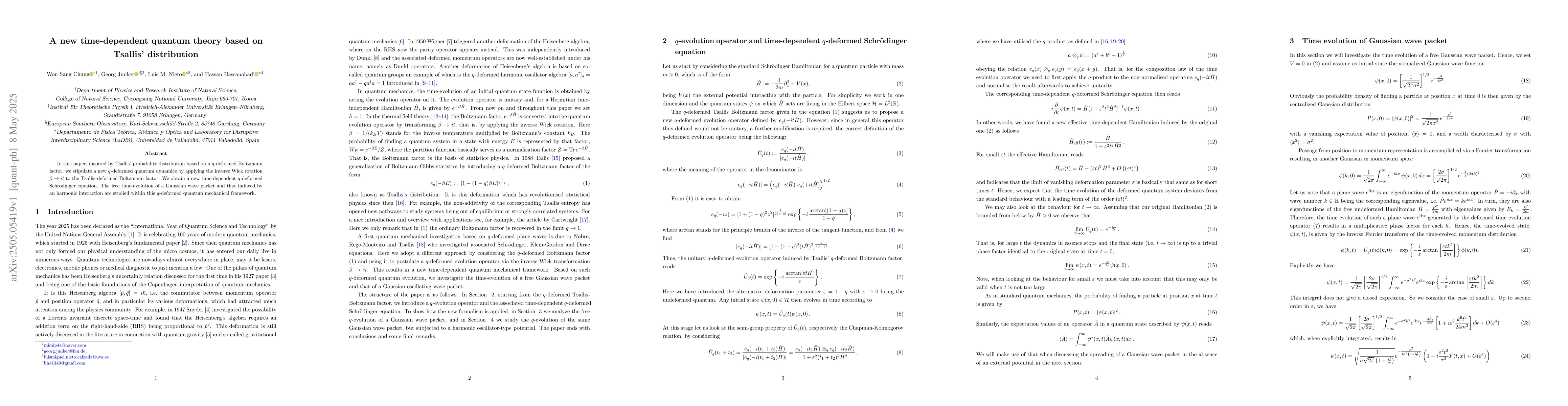 Thumbnail for A new time-dependent quantum theory based on Tsallis' distribution