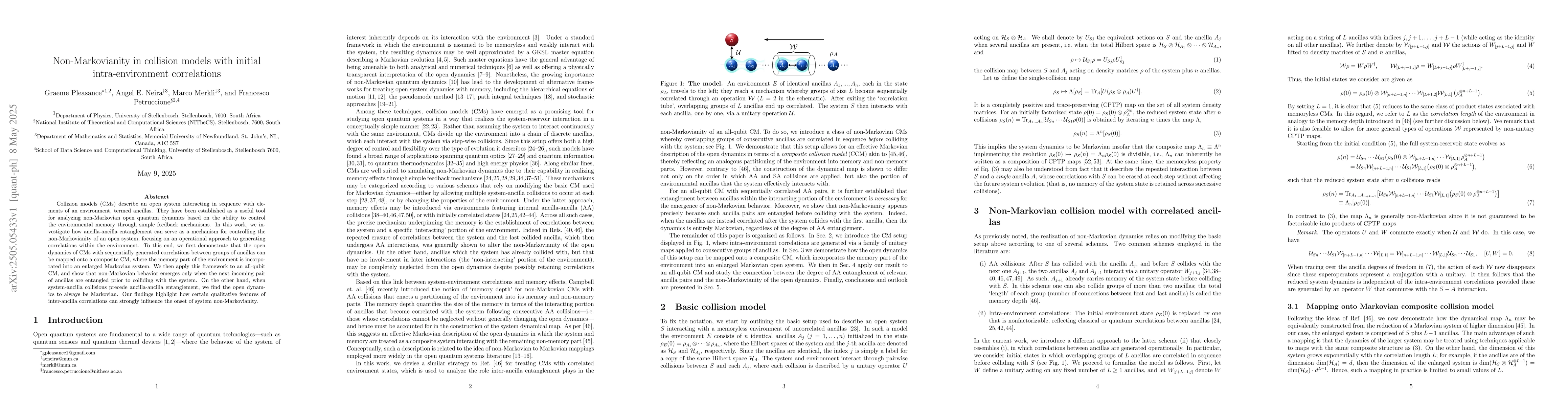 Thumbnail for Non-Markovianity in collision models with initial intra-environment
  correlations