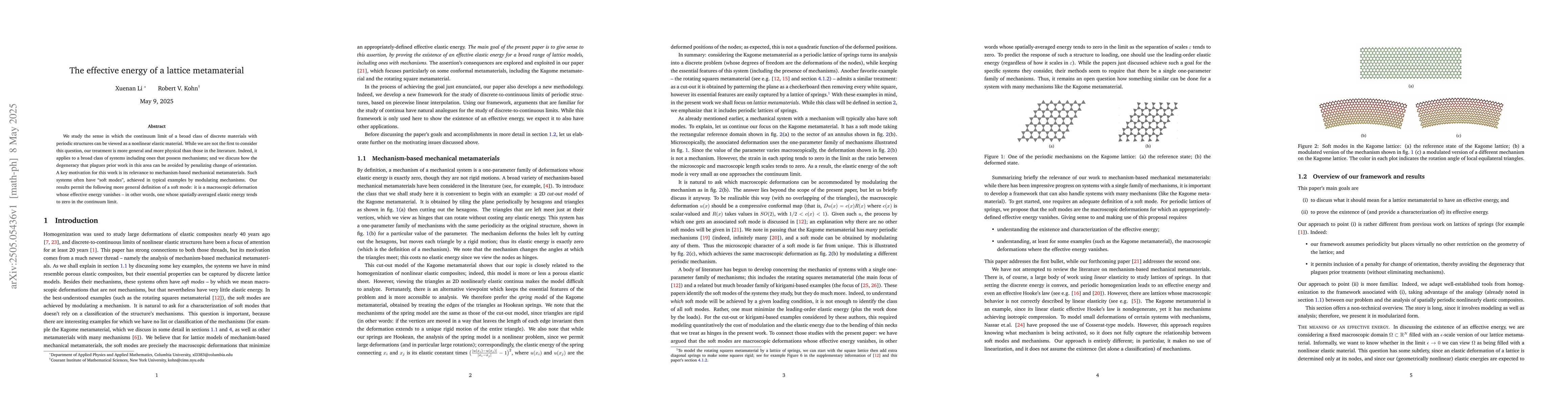 Thumbnail for The effective energy of a lattice metamaterial