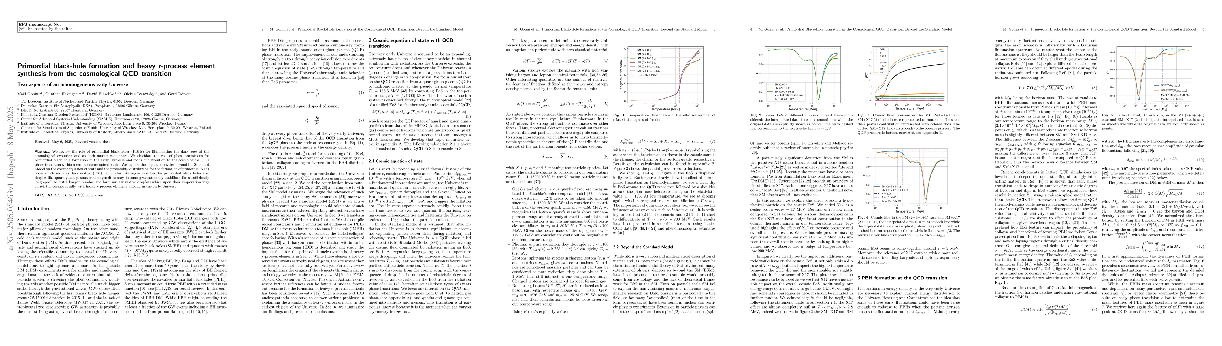 Thumbnail for Primordial black-hole formation and heavy r-process element synthesis
  from the cosmological QCD transition. Two aspects of an inhomogeneous early
  Universe