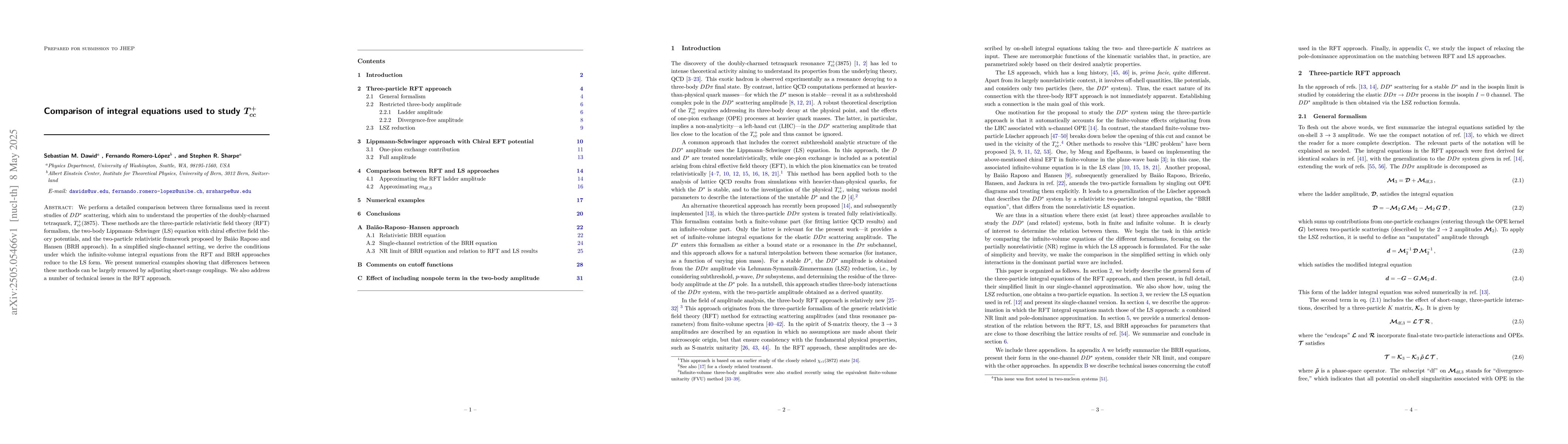 Thumbnail for Comparison of integral equations used to study $T_{cc}^+$