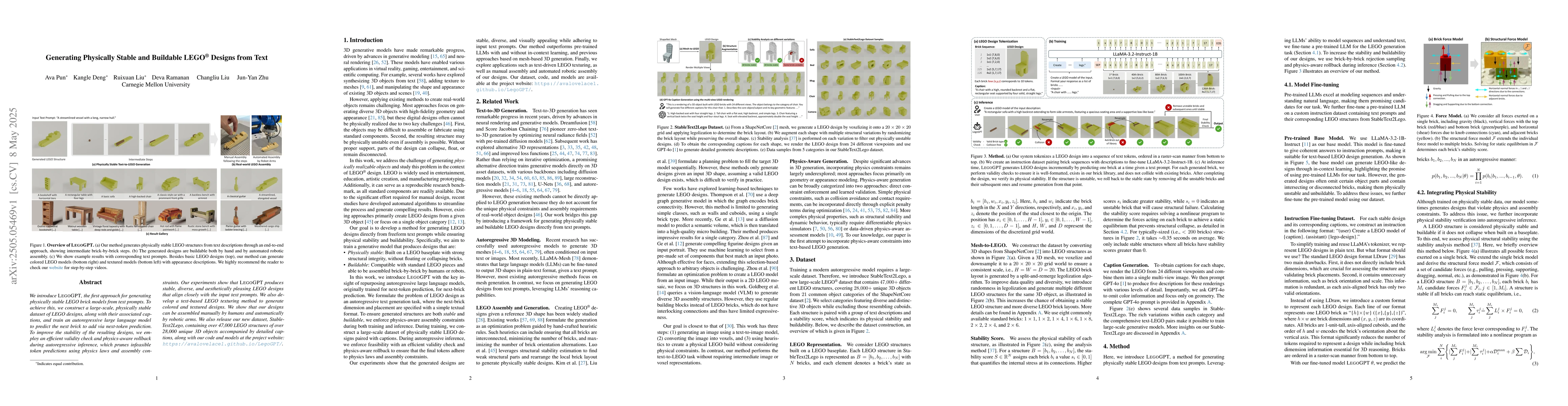 Thumbnail for Generating Physically Stable and Buildable LEGO Designs from Text