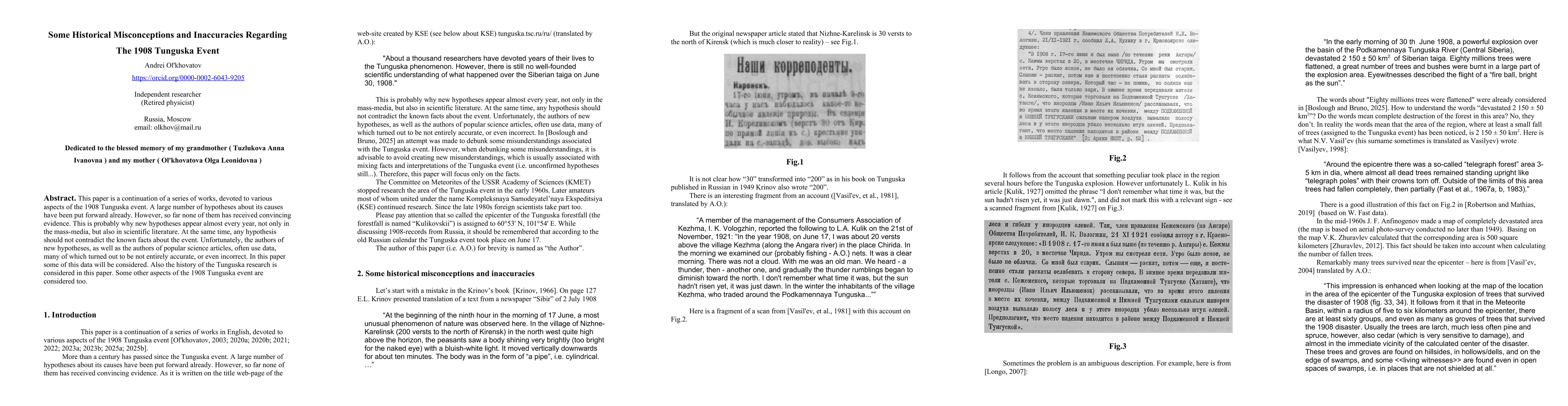 Thumbnail for Some Historical Misconceptions and Inaccuracies Regarding The 1908
  Tunguska Event