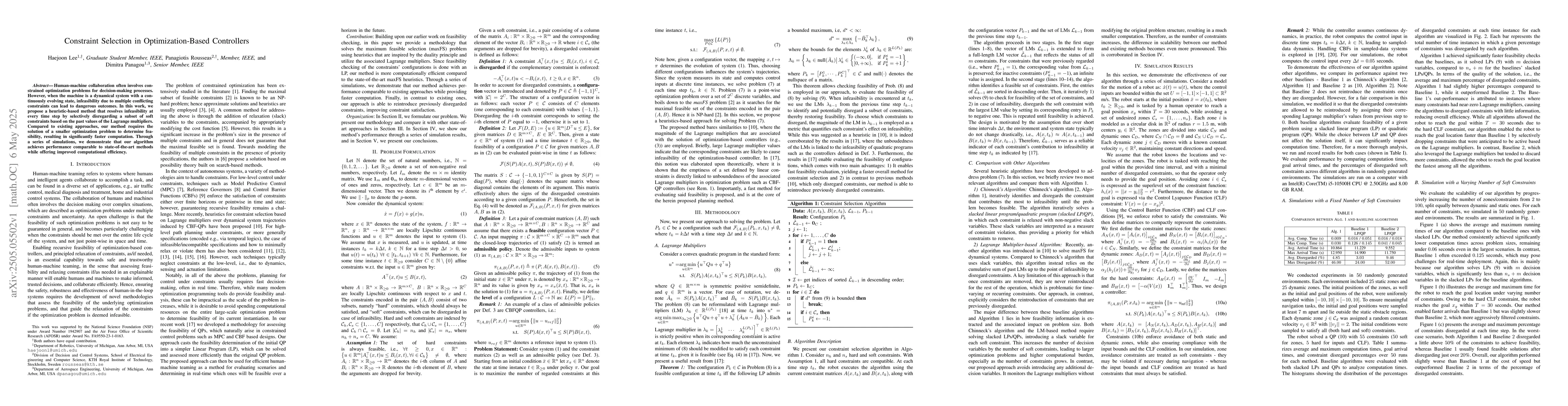 Thumbnail for Constraint Selection in Optimization-Based Controllers