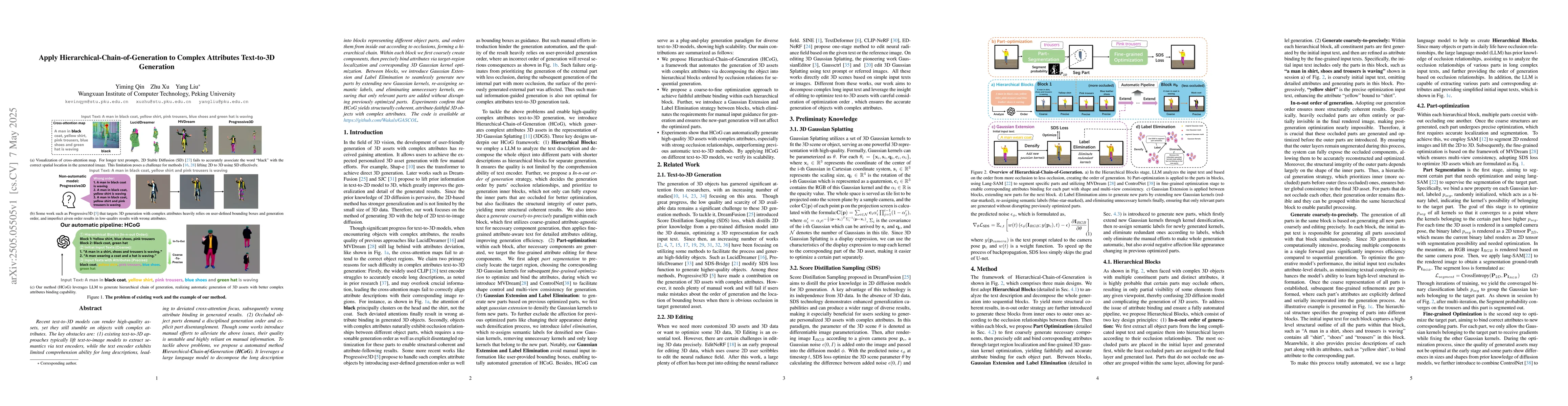 Thumbnail for Apply Hierarchical-Chain-of-Generation to Complex Attributes Text-to-3D
  Generation