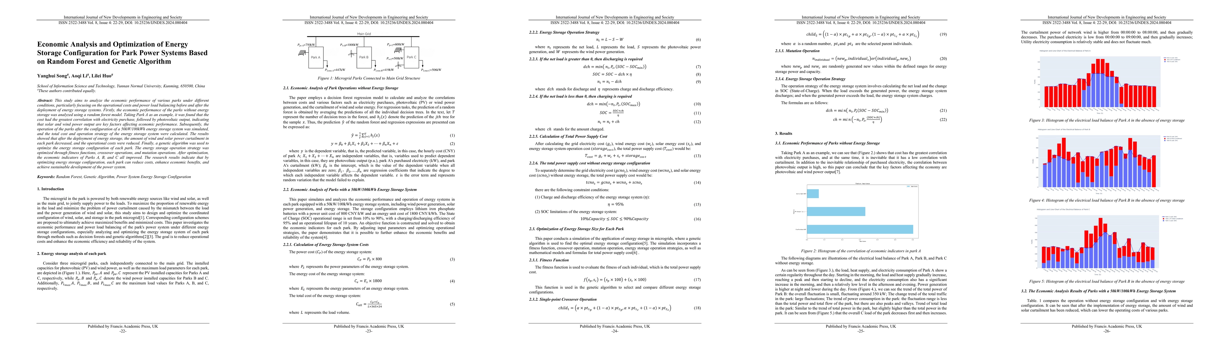 Thumbnail for Economic Analysis and Optimization of Energy Storage Configuration for
  Park Power Systems Based on Random Forest and Genetic Algorithm
