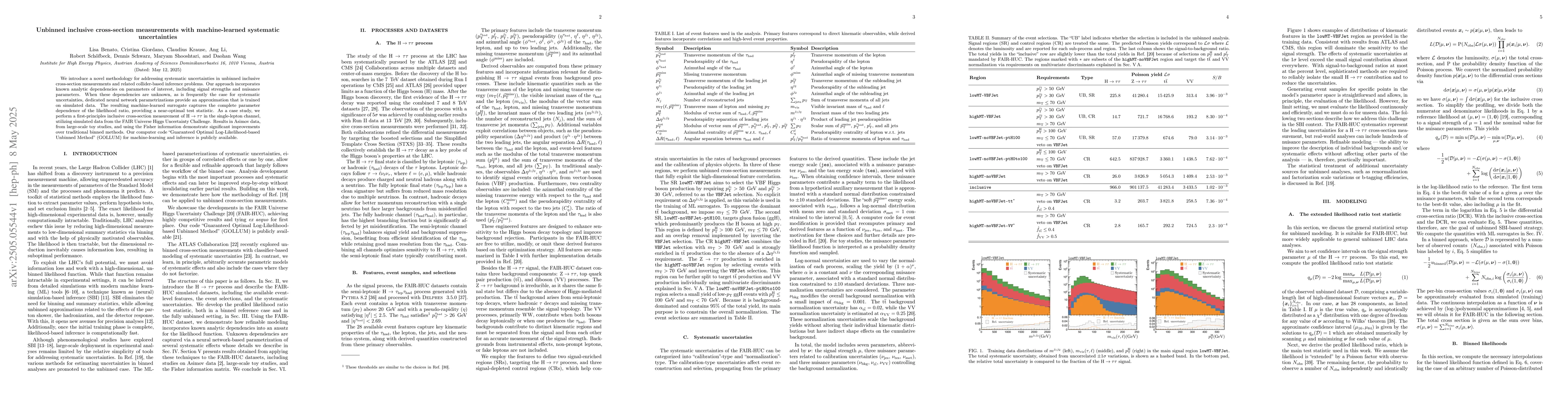 Thumbnail for Unbinned inclusive cross-section measurements with machine-learned
  systematic uncertainties
