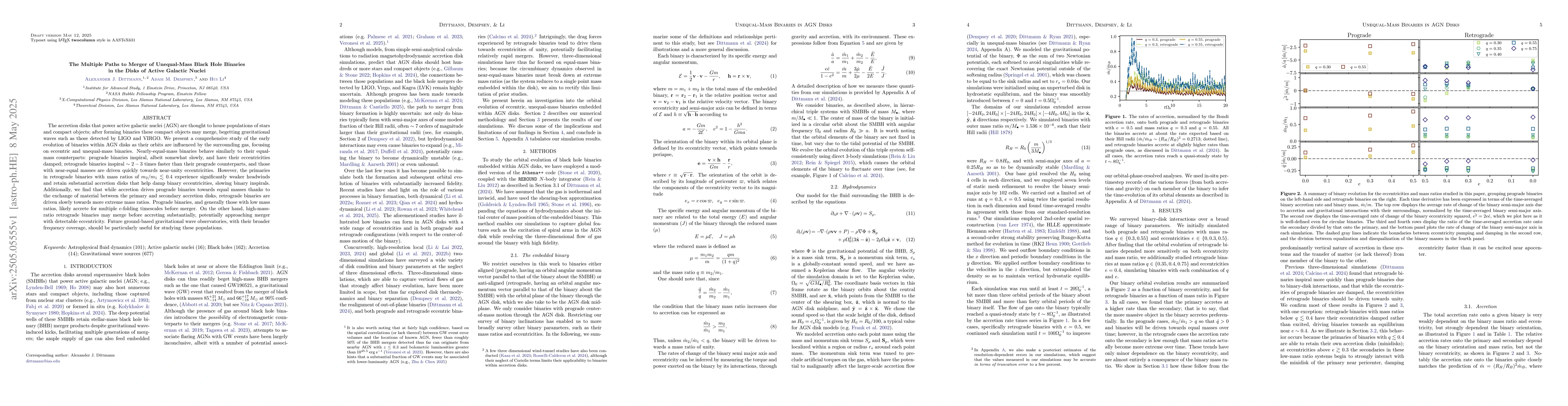 Thumbnail for The Multiple Paths to Merger of Unequal-Mass Black Hole Binaries in the
  Disks of Active Galactic Nuclei