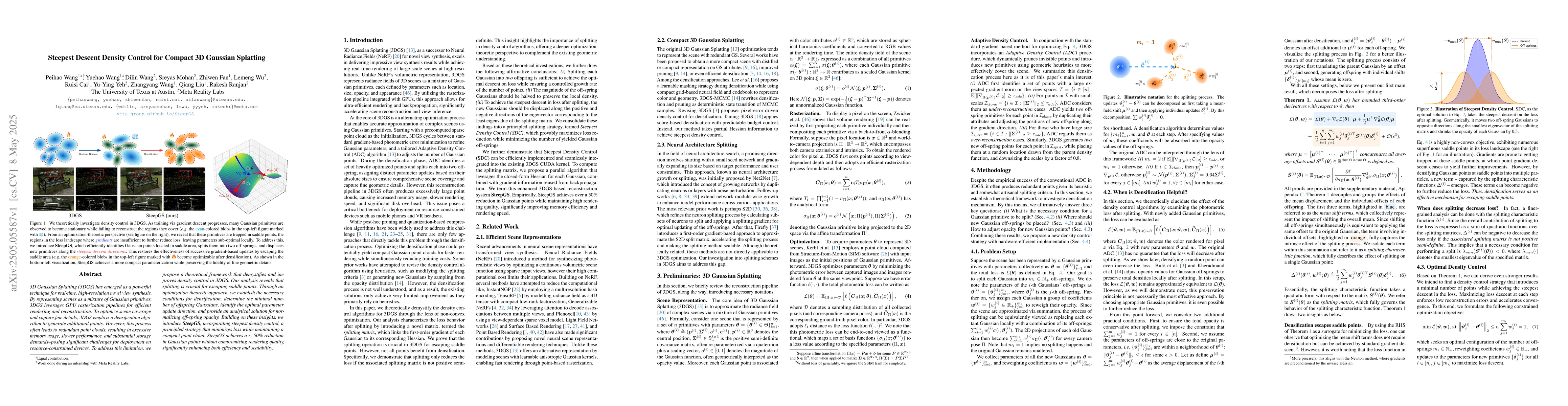 Thumbnail for Steepest Descent Density Control for Compact 3D Gaussian Splatting