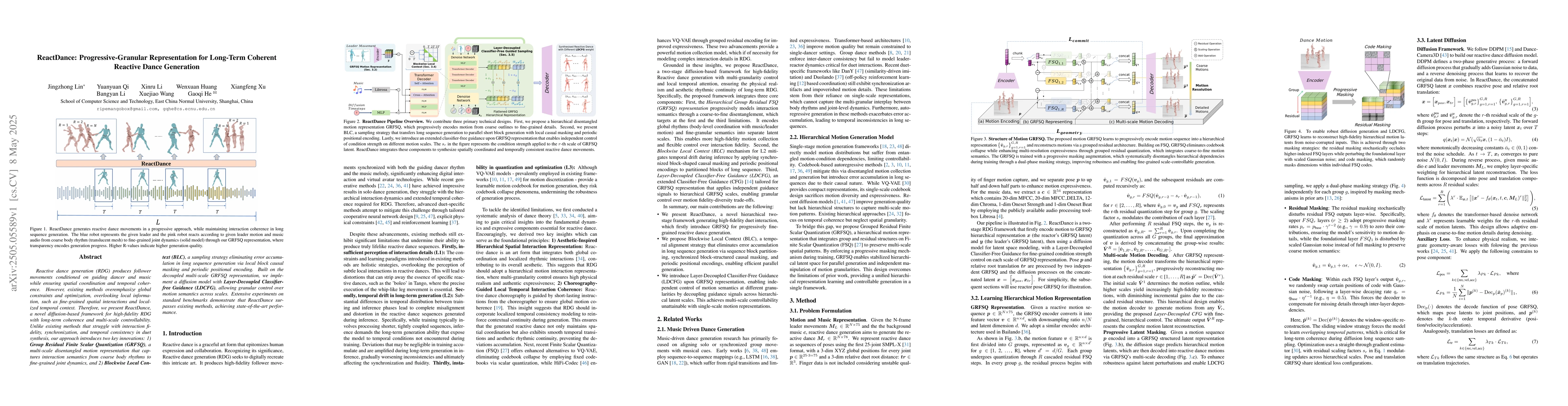 Thumbnail for ReactDance: Progressive-Granular Representation for Long-Term Coherent
  Reactive Dance Generation