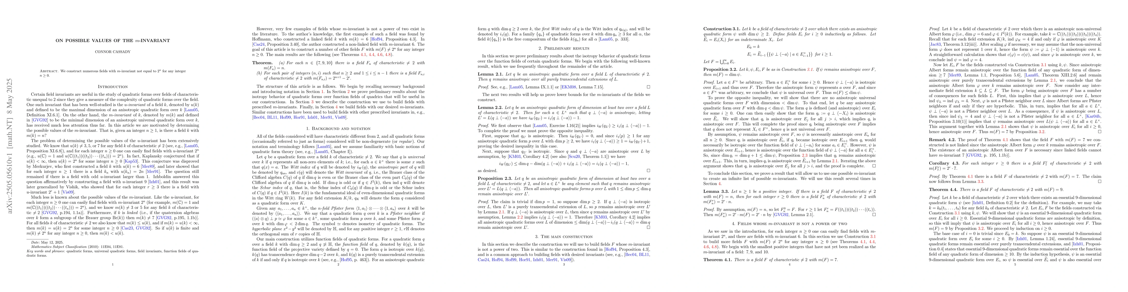 Thumbnail for On possible values of the $m$-invariant