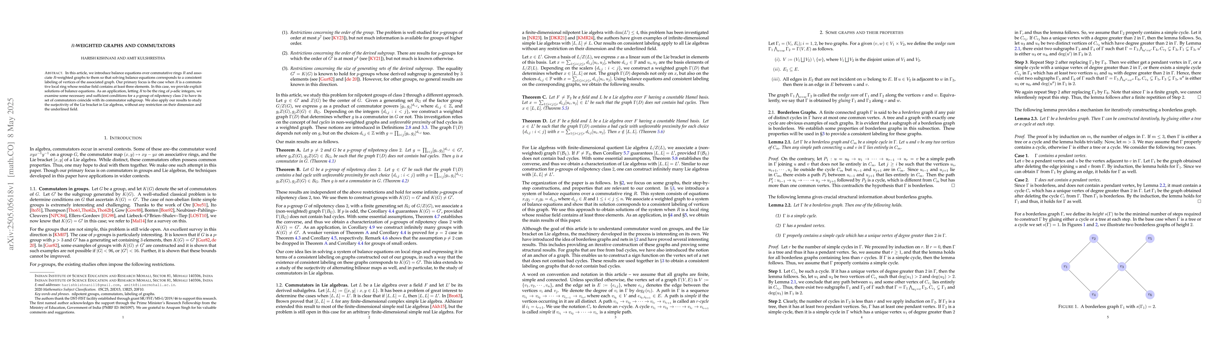 Thumbnail for $R$-weighted graphs and commutators
