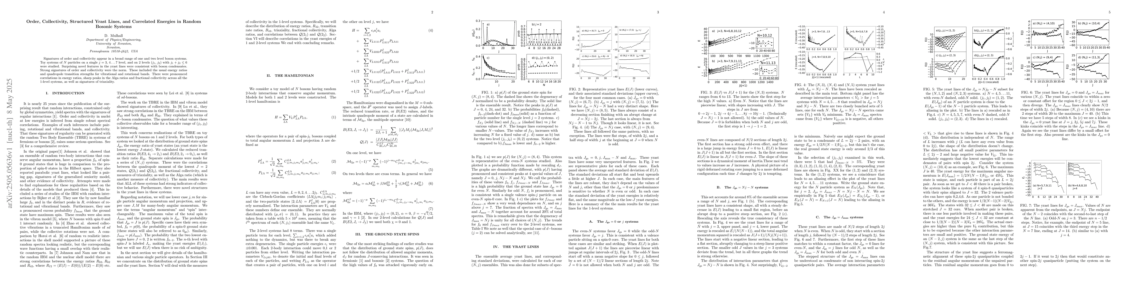Thumbnail for Order, Collectivity, Structured Yrast Lines, and Correlated Energies in
  Random Bosonic Systems