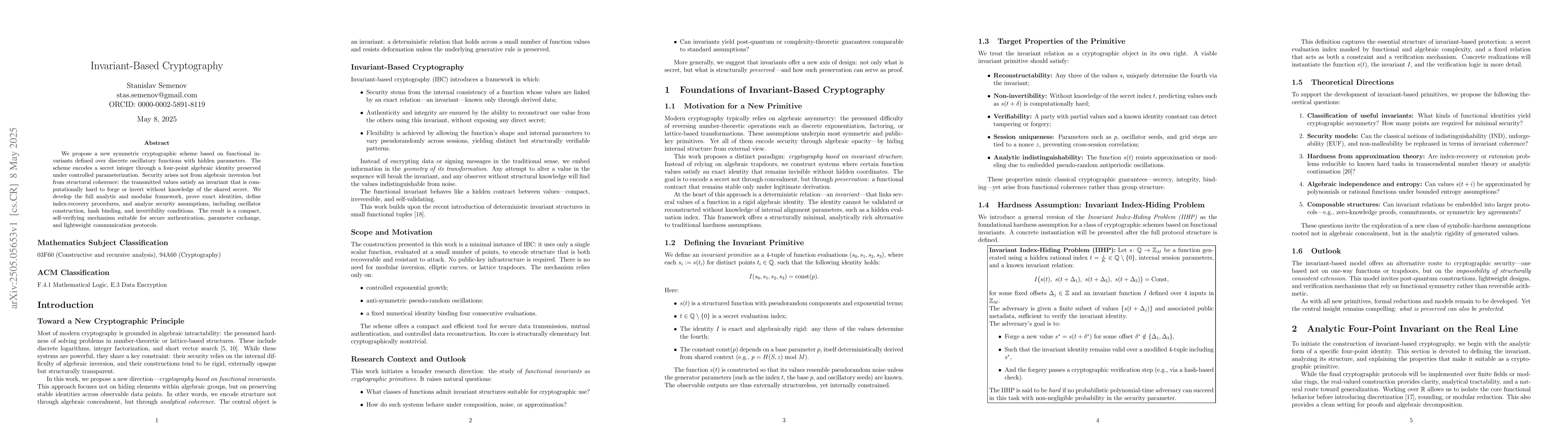Thumbnail for Invariant-Based Cryptography