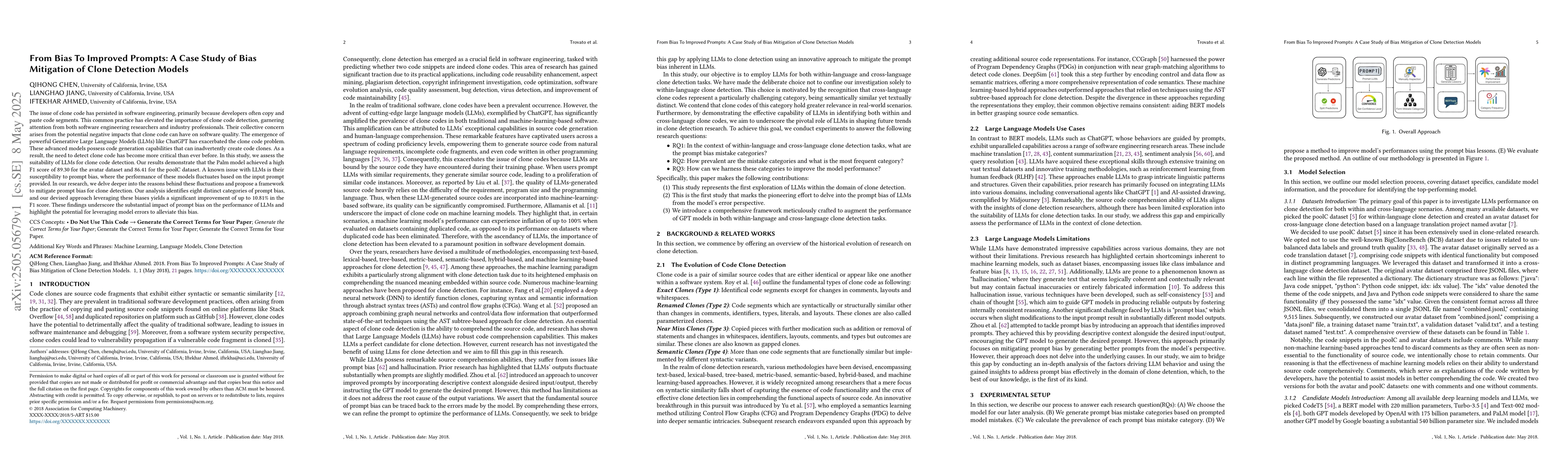 Thumbnail for From Bias To Improved Prompts: A Case Study of Bias Mitigation of Clone
  Detection Models