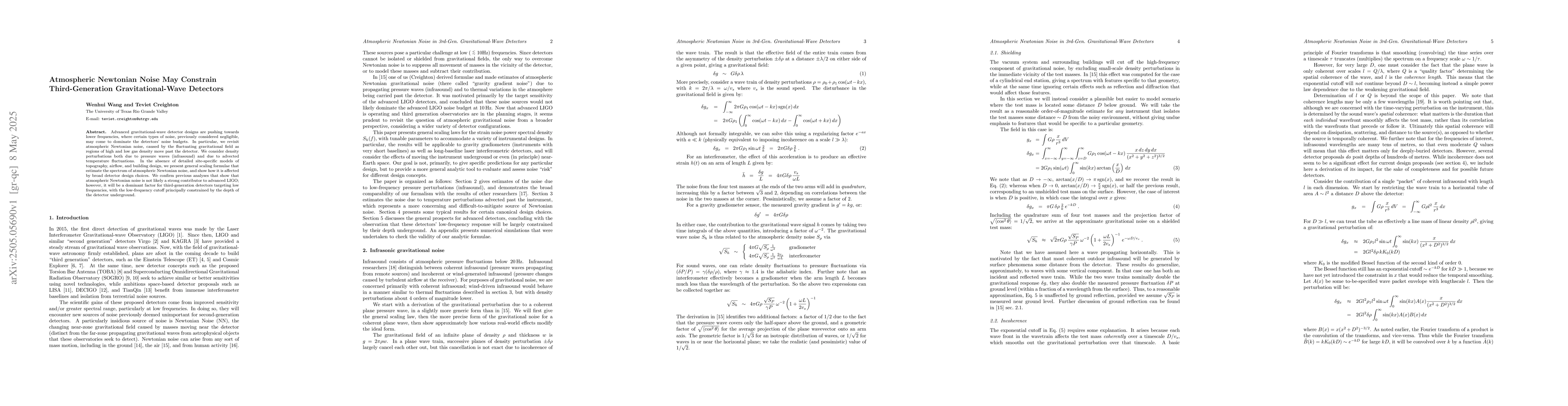 Thumbnail for Atmospheric Newtonian Noise May Constrain Third-Generation
  Gravitational-Wave Detectors