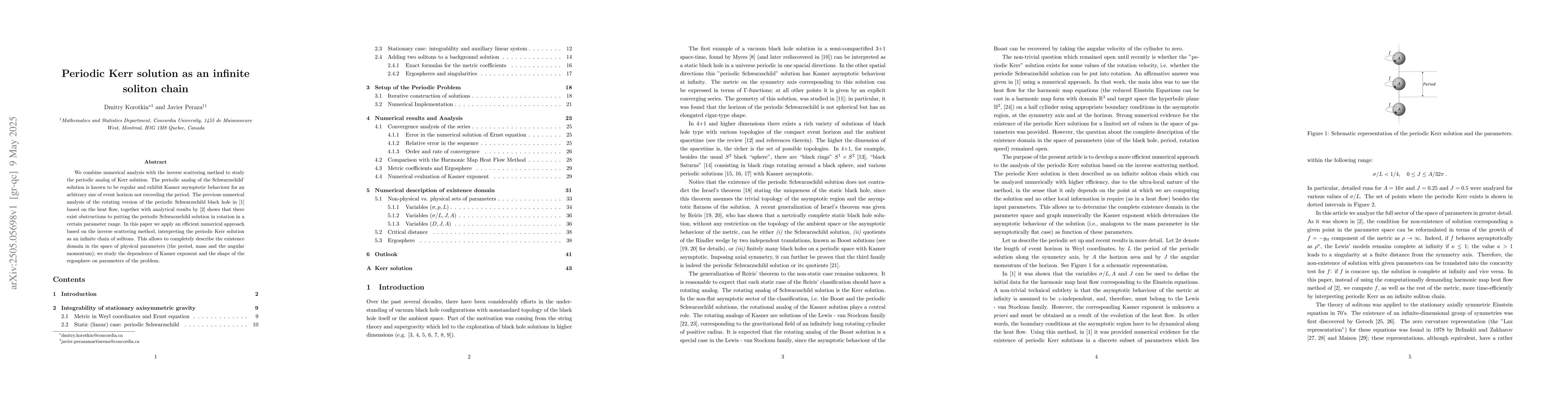 Thumbnail for Periodic Kerr solution as an infinite soliton chain