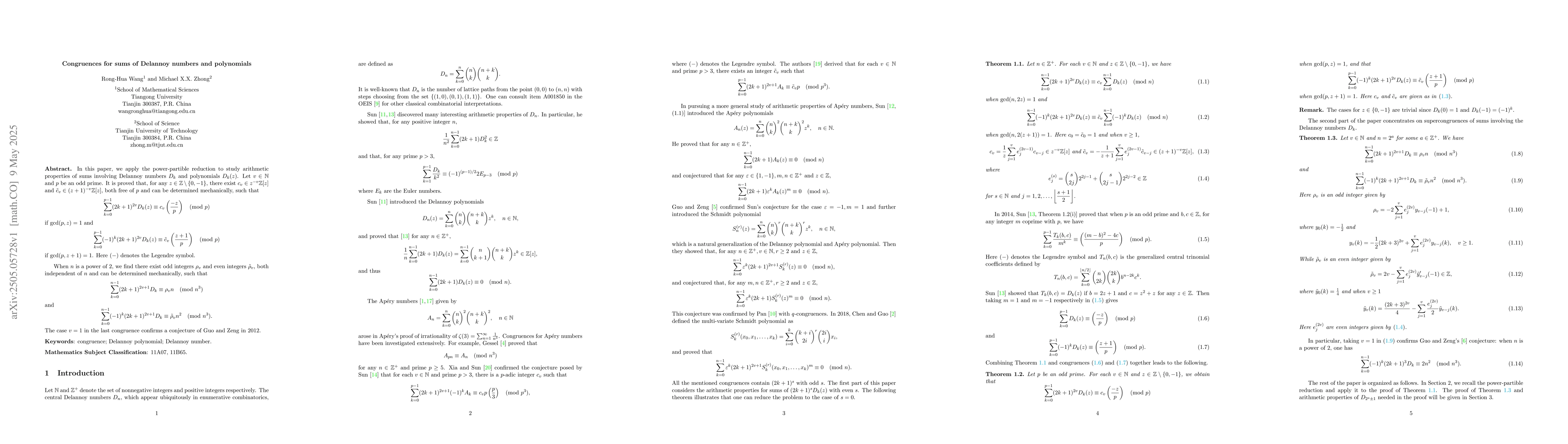 Thumbnail for Congruences for sums of Delannoy numbers and polynomials