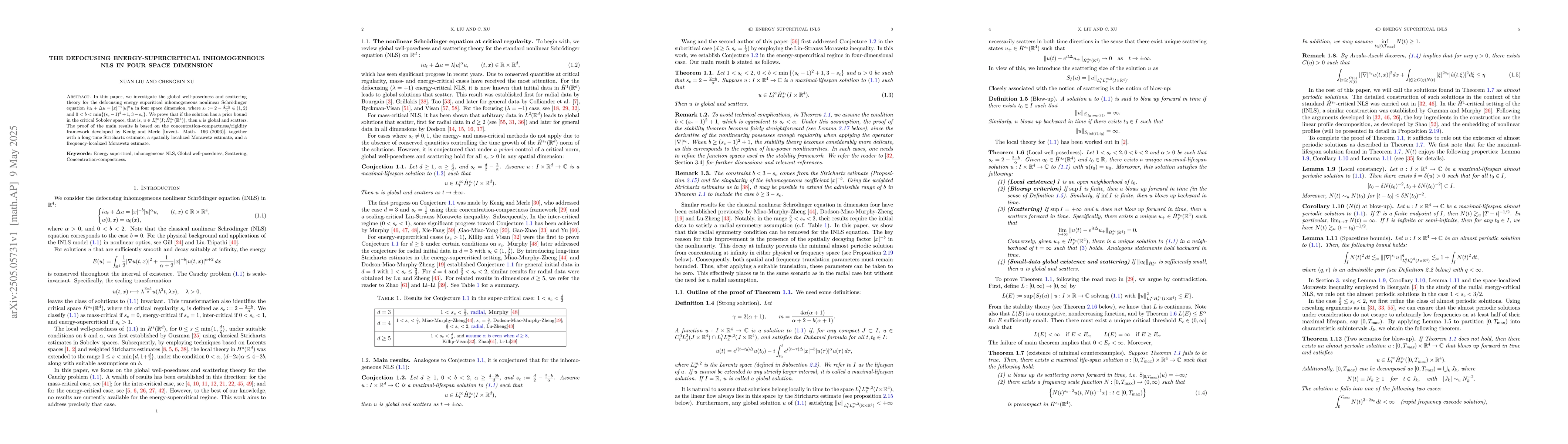 Thumbnail for The defocusing energy-supercritical inhomogeneous NLS in four space
  dimension
