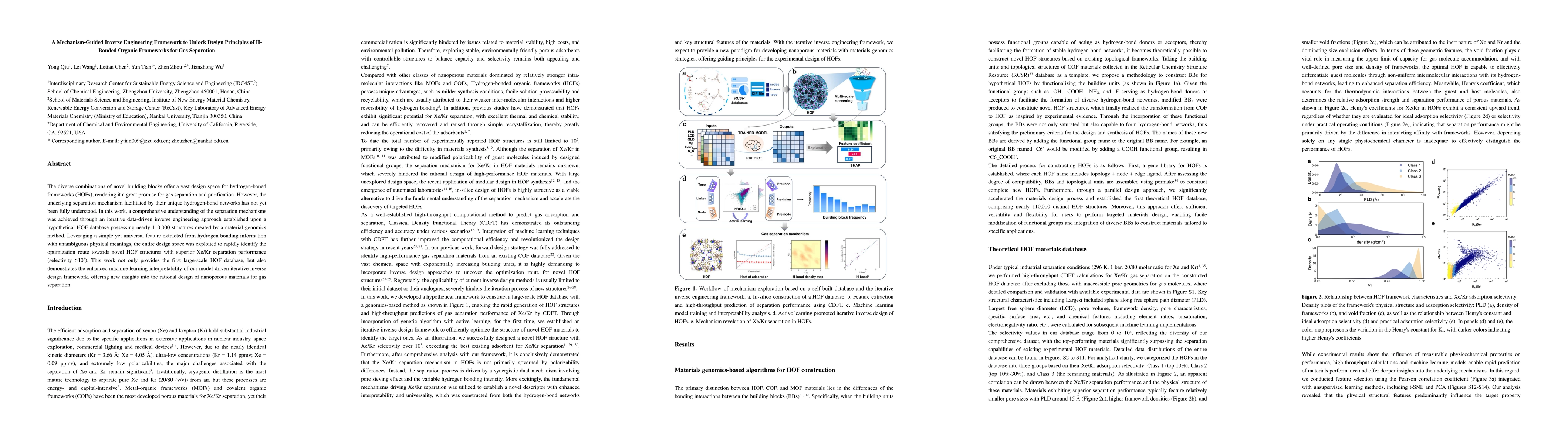 Thumbnail for A Mechanism-Guided Inverse Engineering Framework to Unlock Design
  Principles of H-Bonded Organic Frameworks for Gas Separation