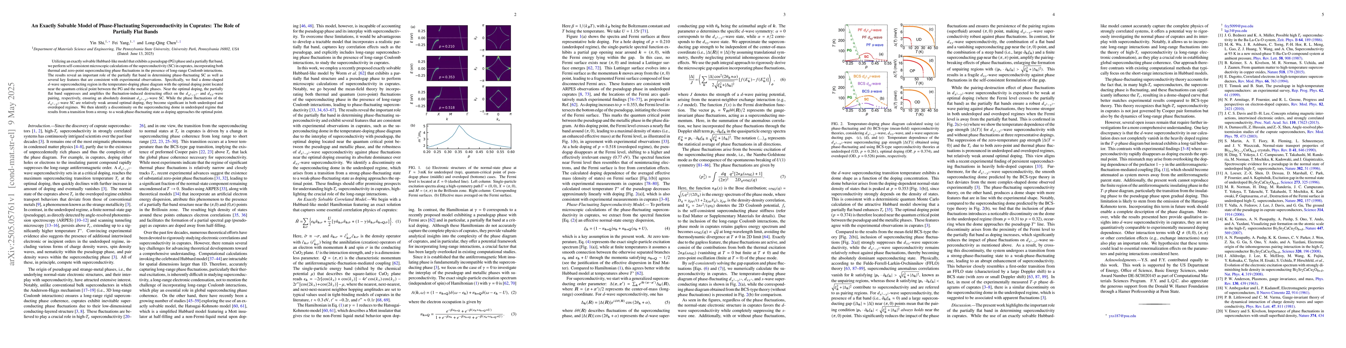 Thumbnail for An Exactly Solvable Model of Phase-Fluctuating Superconductivity in
  Cuprates: The Role of Partially Flat Bands