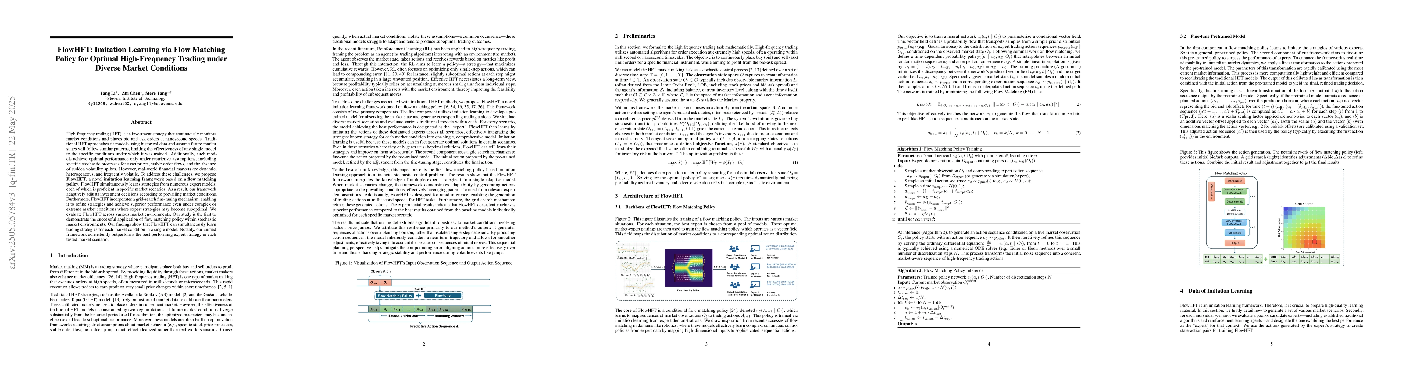 Thumbnail for FlowHFT: Imitation Learning via Flow Matching Policy for Optimal
  High-Frequency Trading under Diverse Market Conditions