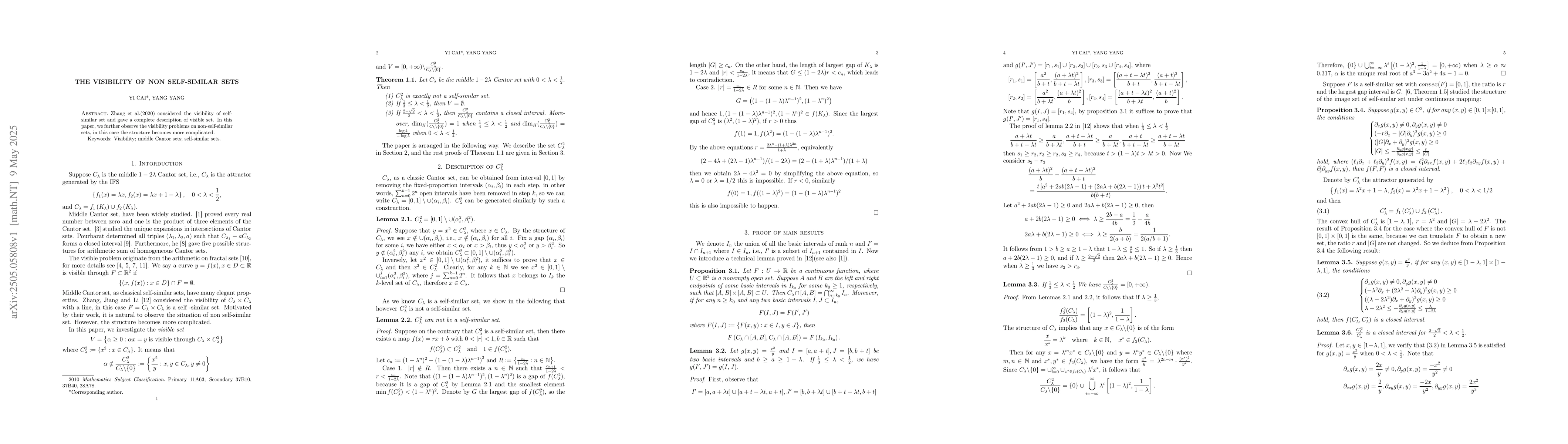 Thumbnail for Visibility of non-self-similar sets
