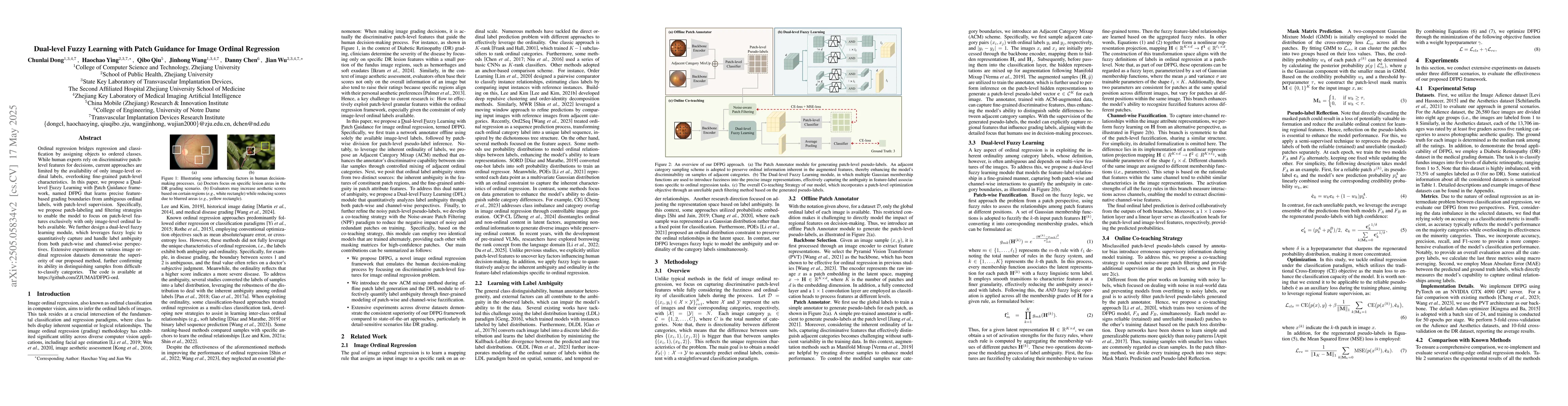 Thumbnail for Dual-level Fuzzy Learning with Patch Guidance for Image Ordinal
  Regression