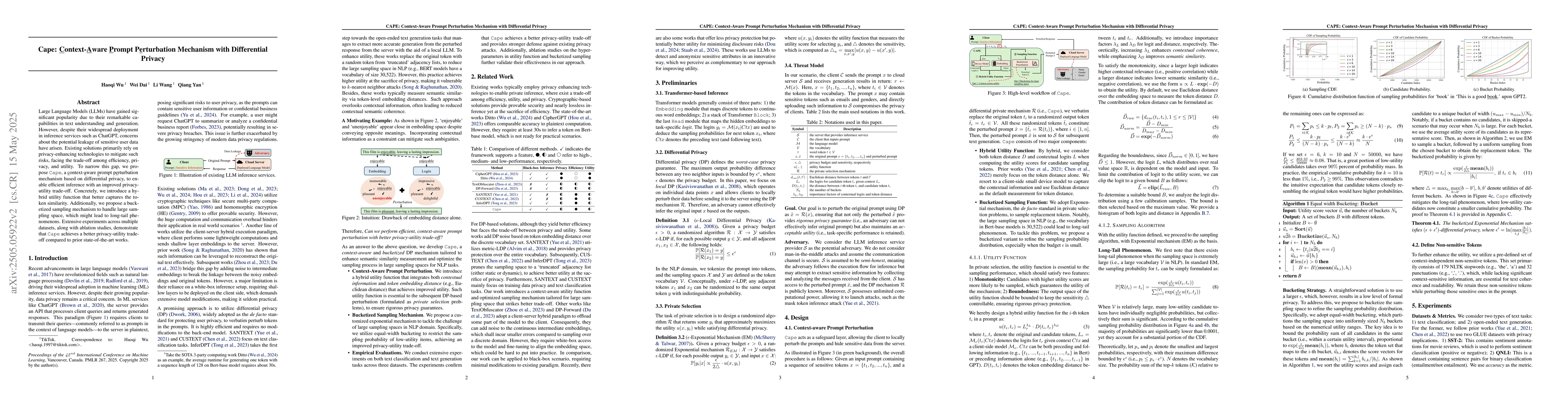 Thumbnail for Cape: Context-Aware Prompt Perturbation Mechanism with Differential
  Privacy
